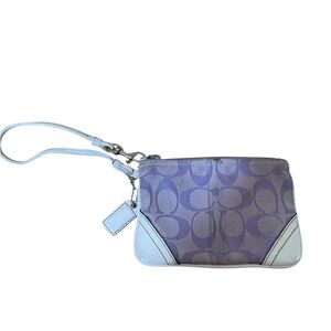 Coach Purple and White Clutch Wristlet